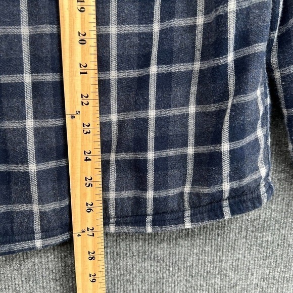 Boston Traders Shacket Mens Small Navy Blue Plaid Shirt Jacket Fleece Lined Work - Picture 11 of 11